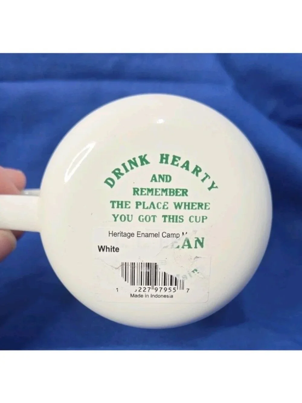 L.L. Bean Heritage Enamel Camp Mug Metal White NWOT